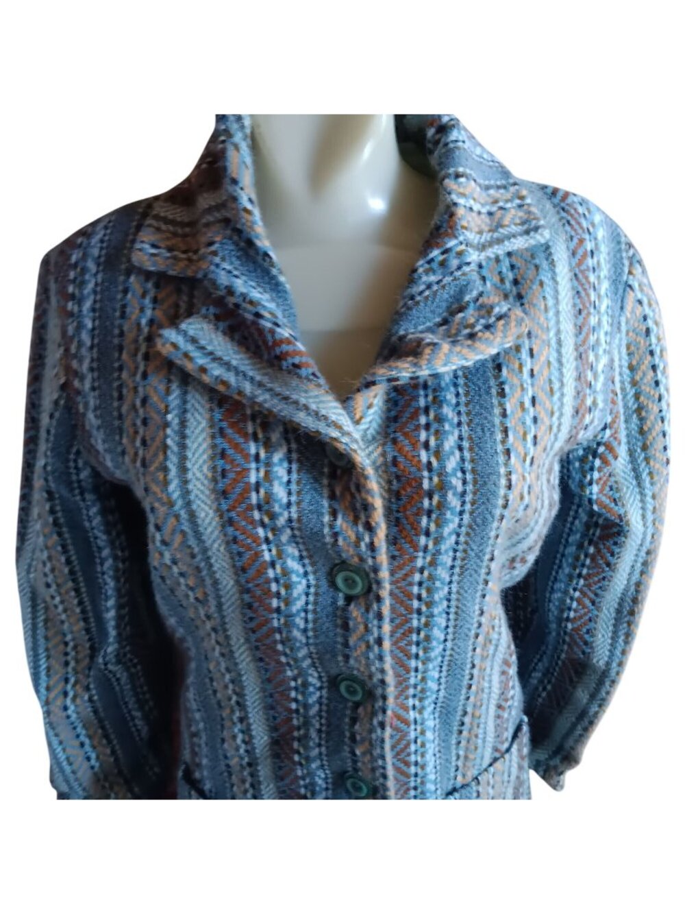 Knit Yarn True Vintage Small Jacket 1of1 Handmade 1970's Multicolor Blazer